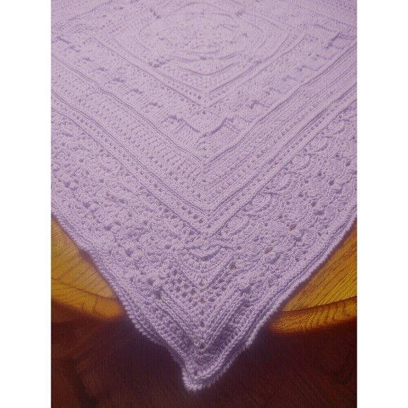 Hooked on Sunshine "For..." Lavender Purple Acrylic Blend Baby Blanket~43.5" - Picture 9 of 12